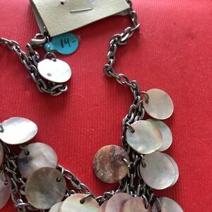 Elegant Silver Shell Disc Necklace